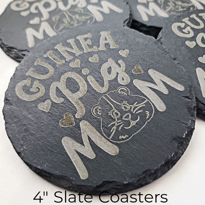 Set of 4 Slate Coasters(4" round)